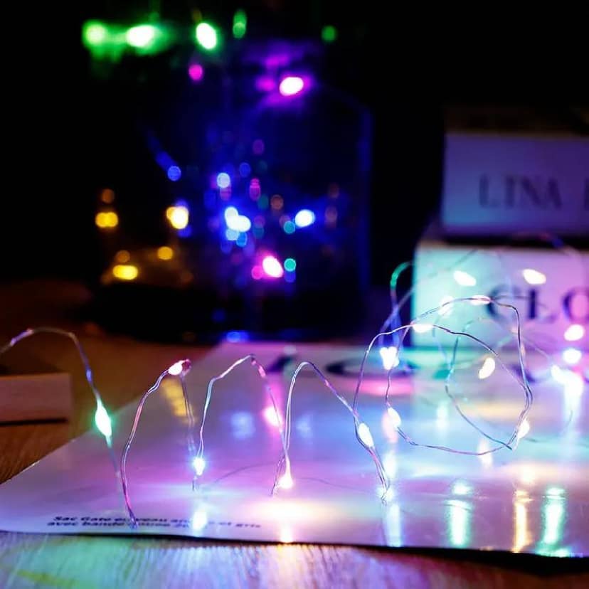 SPARKWORLD 4 Meter 40 LED Multicolor Rice Lights Battery Operated Fairy String Lights for Decoration (Pack of 1) | Colour: Multicolor (Pack of 1) view 3