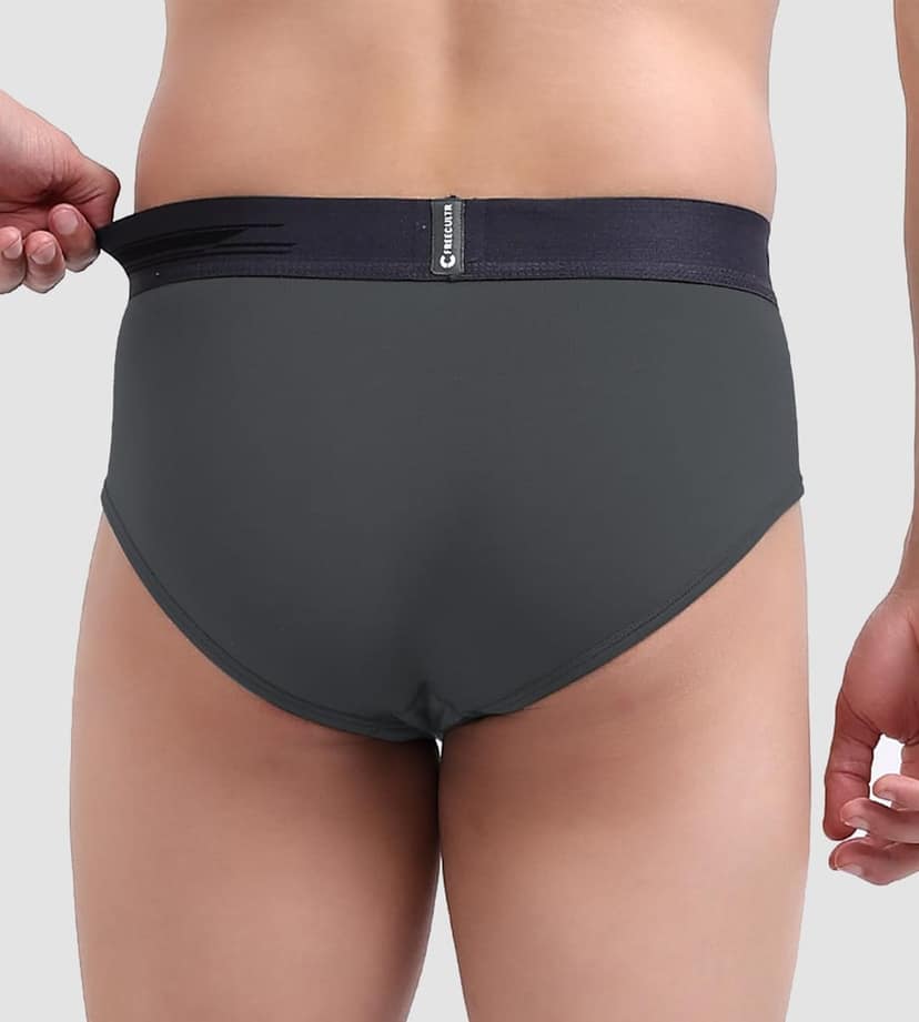FREECULTR Men's Underwear Anti Bacterial Micromodal Airsoft Brief - Non Itch No Chaffing Sweat Proof Pack of 1-Ash Grey view 3