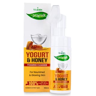 VI-JOHN PRAKRITIK Yogurt & Honey Foaming Face wash Restores glow, Made With 100% Natural Bio Actives - 150ml Face Wash (150 ml)