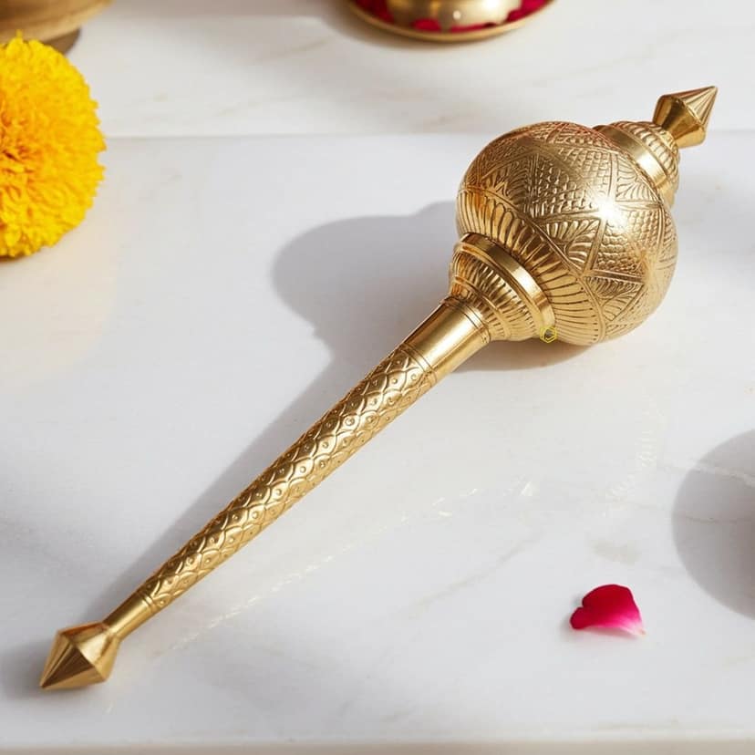 Brass Hanuman Mace, Gada No. 10 ? Puja And Home D?cor Gada, Length : 39 Inch (ZMAS531 J)