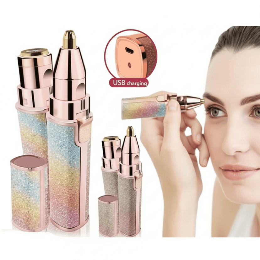 2 in 1 Rainbow Blowless Painless Face Hair Removal Machine for Women Upper lip, Eyebrow Hair, Chin Hair Epilator Hair Remover Trimmer for Women
