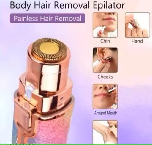 2 in 1 Rainbow Blowless Painless Face Hair Removal Machine for Women Upper lip, Eyebrow Hair, Chin Hair Epilator Hair Remover Trimmer for Women view 4