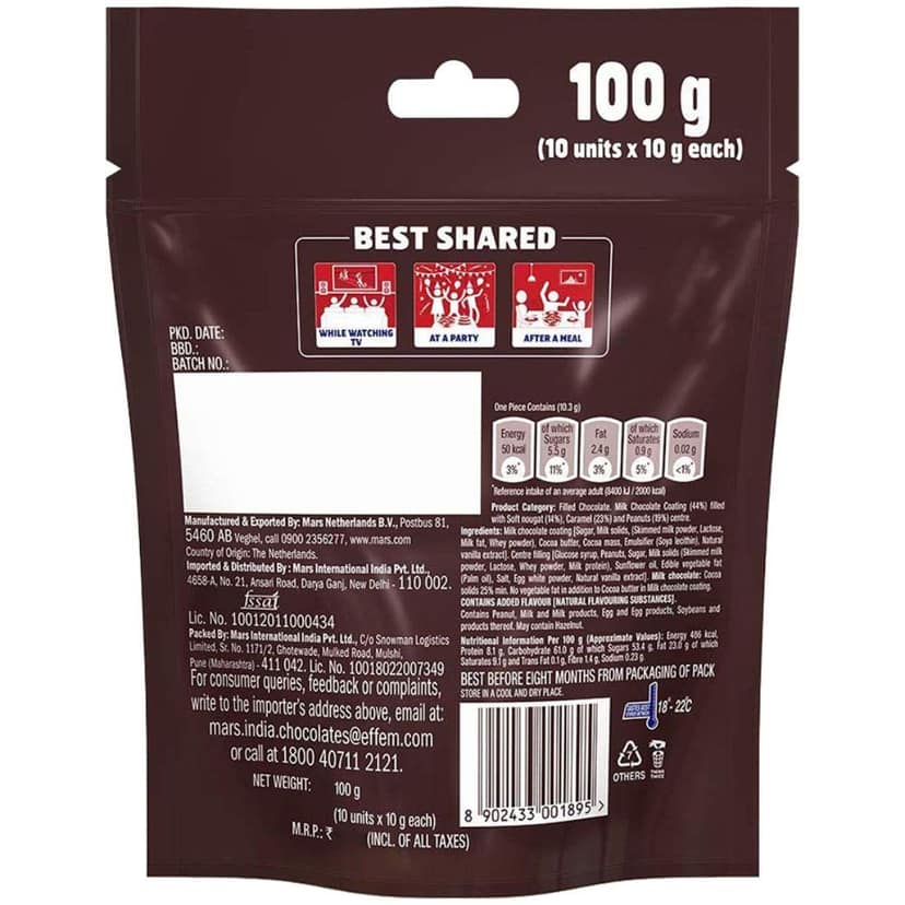 Snickers Chocolate Home Pack 100 Gms view 2