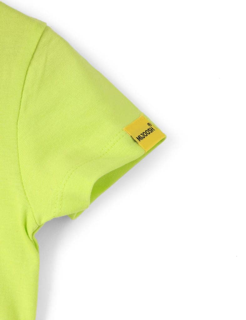 Girls T shirt Cotton Acid Lime Green Honeybee view 3