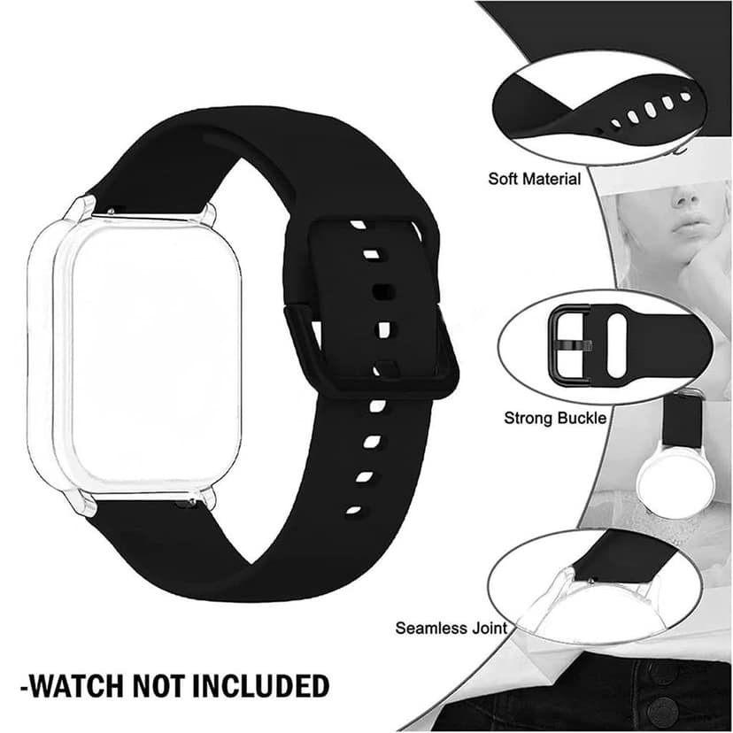 19MM Smart Watch Strap For Compatible With Noise ColorFit Pro 2 Boat Storm Strap Sillicon Black (Blue) view 4