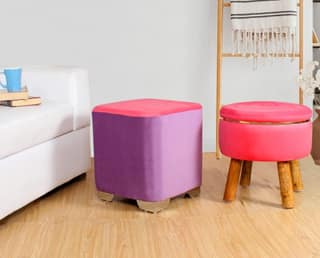 ShadowKart Ottoman Pouffes Sitting Stool for Living Room Furniture Wooden Footstools Puff Mudda Footrest Pouff for Office Home Decor, Combo