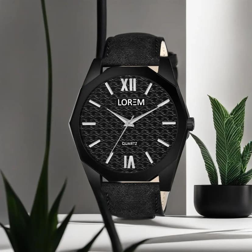 LOREM 3D Embossed Dial Analog Watch for Men view 2