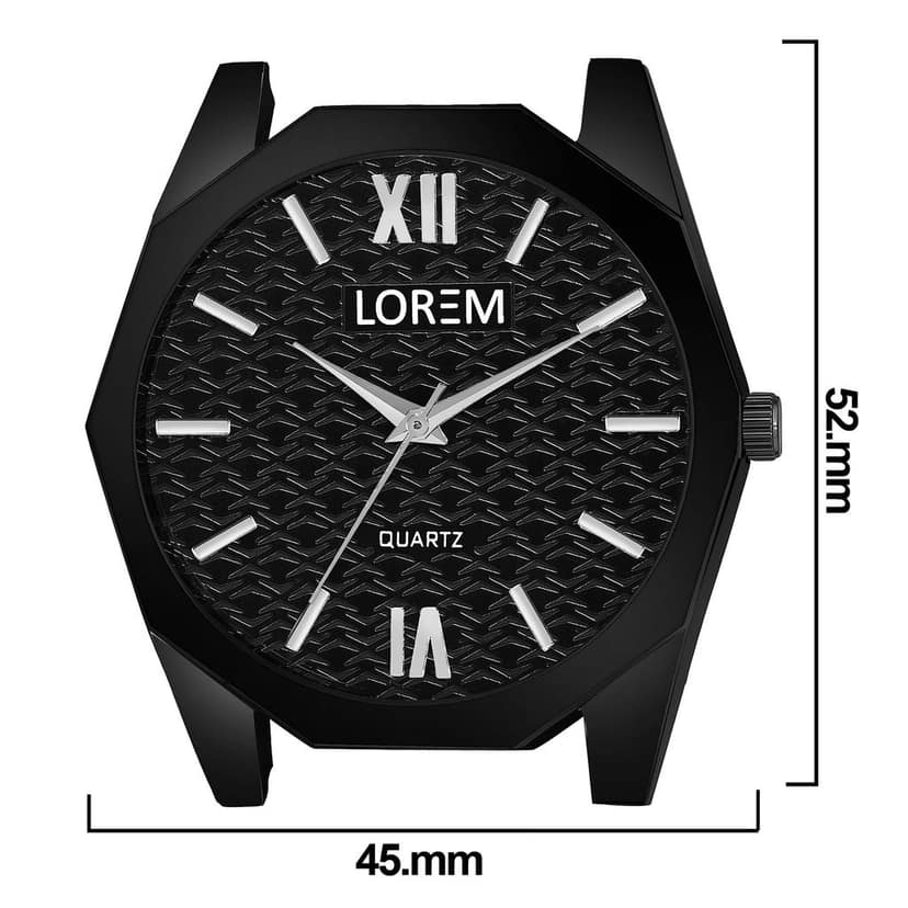 LOREM 3D Embossed Dial Analog Watch for Men view 5