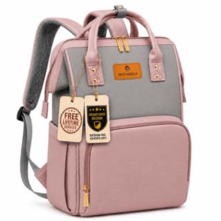 Motherly Crown Melange Fabric Diaper Bag for Travel & Maternity, Multipocket Water-Resistant Hospital Organizer for Newborn Moms with Warranty (Pink & Grey) Motherly Crown Melange Fabric Diaper Bag for Travel & Maternity, Multipocket Water-Resistant Hosp