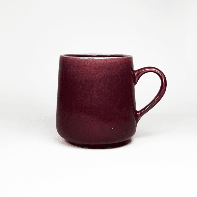 Heritales Dark Merlot Ceramic Mug for Coffee, Milk & Tea Lovers – 350 ML | Handcrafted in India |Vegan, Bone China-Free | Microwave, Dishwasher & Freezer Safe | Premium Artisanal Mug– Set of 1