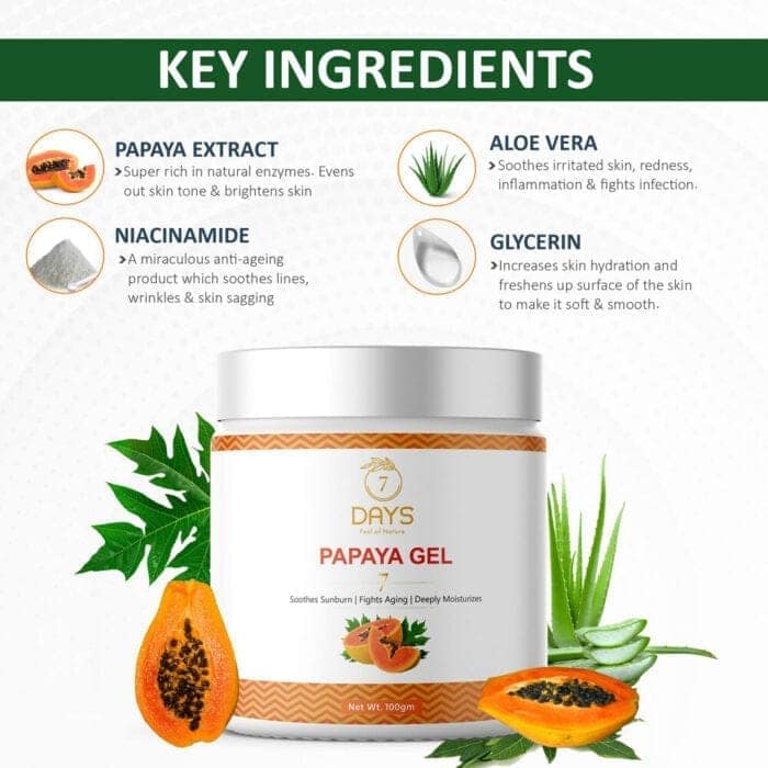 7 Days Premium Papaya Gel – For Glowing Skin, Reduce Pigmentation, Reduce Tanning (100 ml) view 3