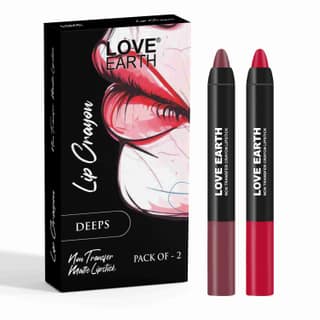 Love Earth Lip Crayon Non-Transfer Lipstick Deeps - Pack of 2