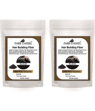Park Daniel Hair Building Fiber Instant Fuller Hair Refill Pack (Black) 25 gm Pack of 2