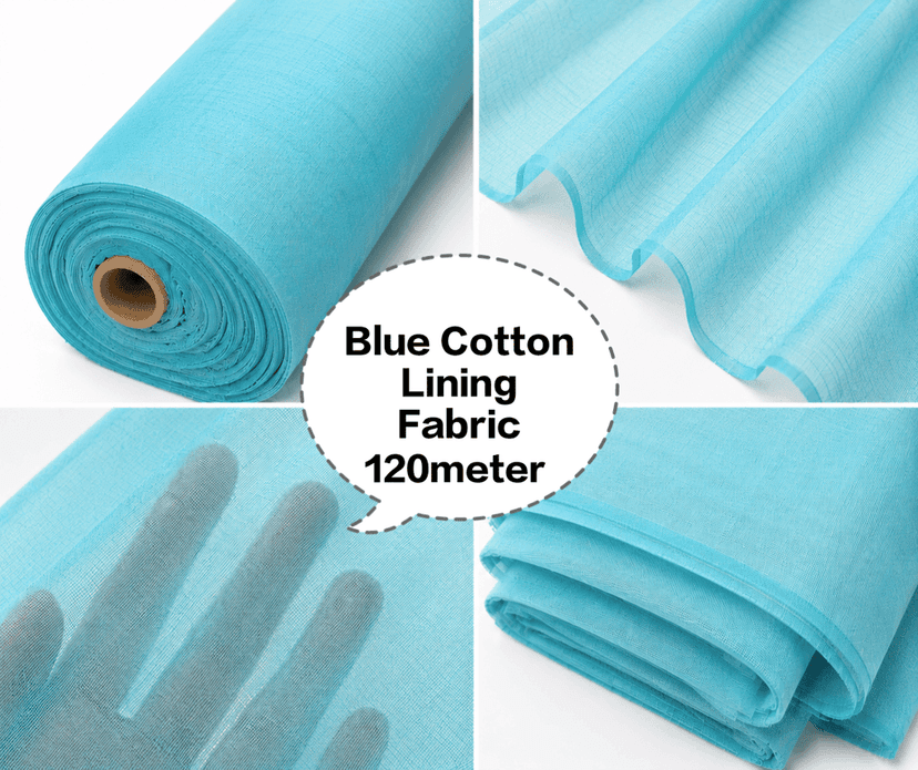Blue Cotton Lining Fabric (Chhota Panna), Blue Cotton Lining Fibre (Chhota Panna), Blue Lining Cloth (Chhota Panna), Soft Blue Cotton Lining (Chhota Panna), Blue Garment Lining Fabric (Chhota Panna) view 4