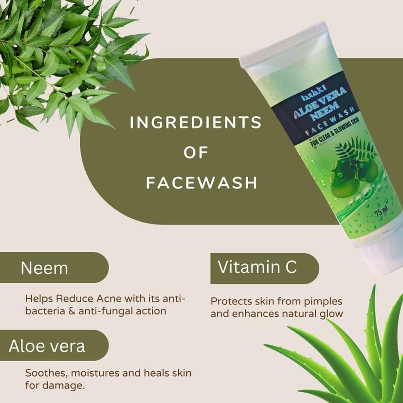 Arlak Aloe Vera Neem Facewash for Clear & Glowing Skin For Men & Women - 75 ml view 4