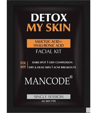 Mancode Detox My Skin Facial Kit For Men | Instant Glow | Suitable For All Skin Types ,58 g Pack of 1)
