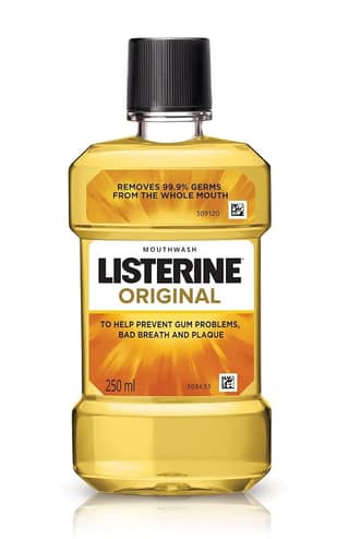 Listerine Original Mouthwash Liquid Removes 99.9% Germs - 250 ml