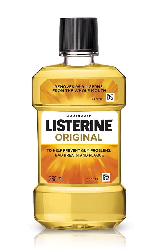 Listerine Original Mouthwash Liquid Removes 99.9% Germs - 250 ml