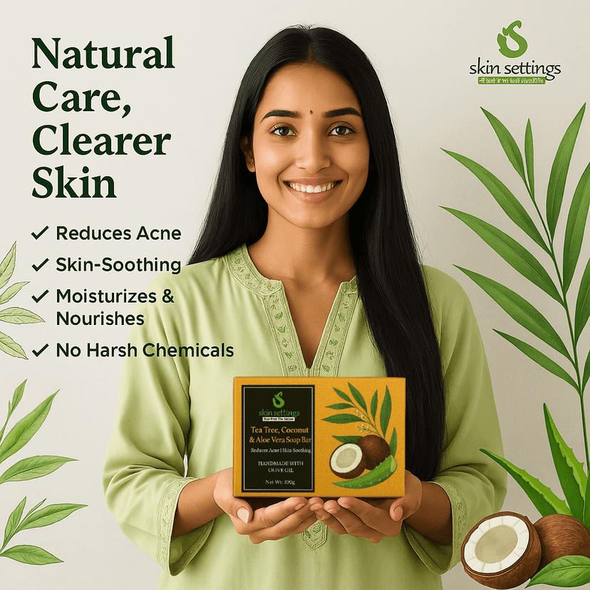 Skin Settings Tea Tree, Coconut & Aloe Vera Soap Bar view 4