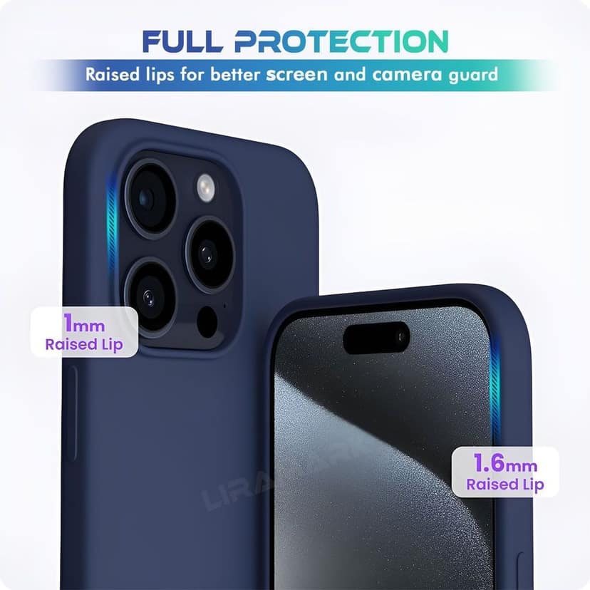 LIRAMARK Liquid Silicone Soft Back Cover Case for iPhone 15 Pro Max (6.7 inch) view 5