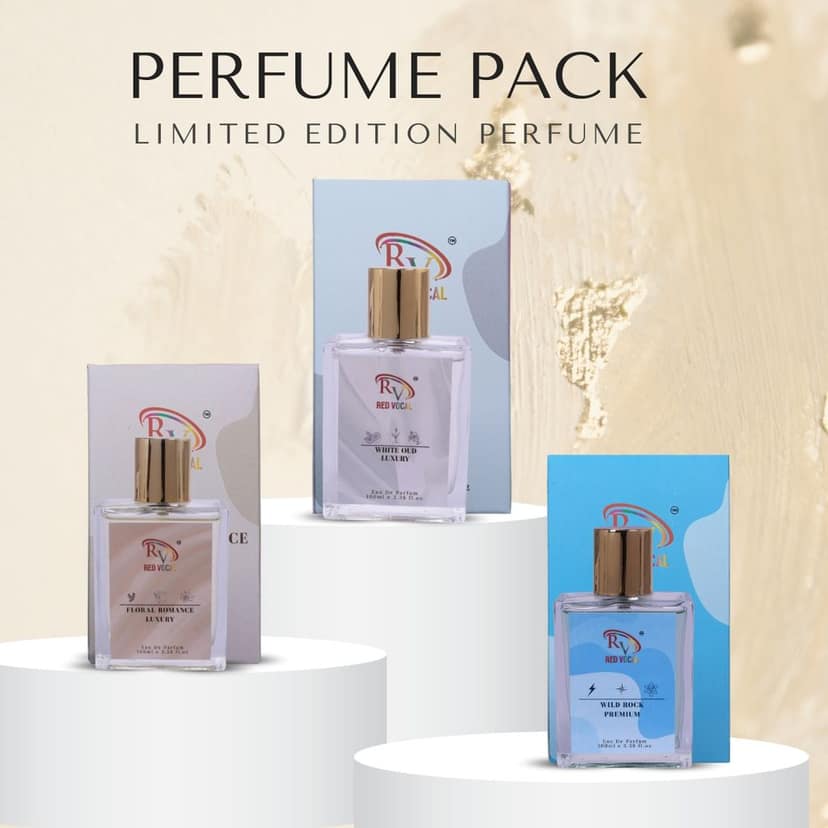 Red Vocal White Oud Luxury with Floral Romance Luxury and Wild Rock Premium Eau de Parfum Combo (Set of 3) 100ml Each view 2