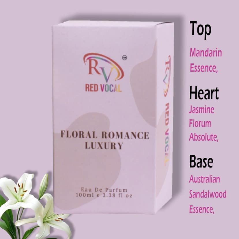 Red Vocal White Oud Luxury with Floral Romance Luxury and Wild Rock Premium Eau de Parfum Combo (Set of 3) 100ml Each view 9