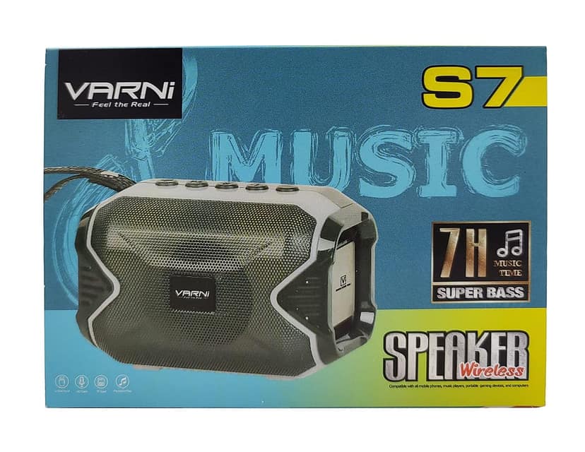 Humaira Varni S7 Wireless Bluetooth Speaker with Mic, Call Function, TF Card Slot, USB Port with USB Cable, Splashproof view 8