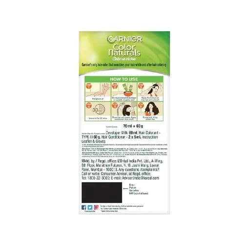 Garnier Color Naturals Crème Hair Color, Shade 4 Brown, 70 ml + 60 gm view 2