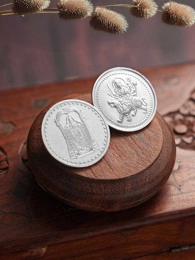 Tirupati Balaji & Maa sherawali each 10 gram 999 Round Silver Coin view 2