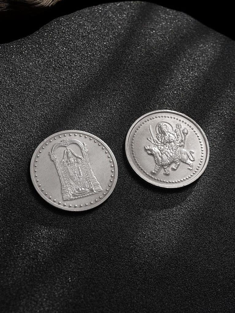 Tirupati Balaji & Maa sherawali each 10 gram 999 Round Silver Coin view 3