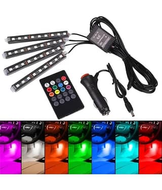 12V 12 Led Rectangular Car Interior Atmosphere Ambient Light For Car