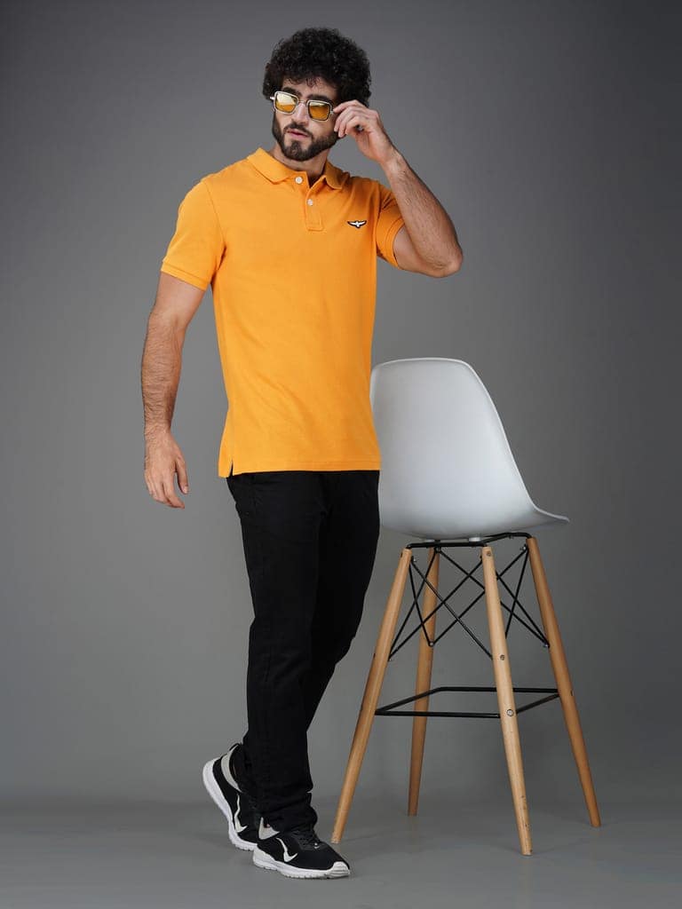 Solid Polo Shirt - APRICOT view 6