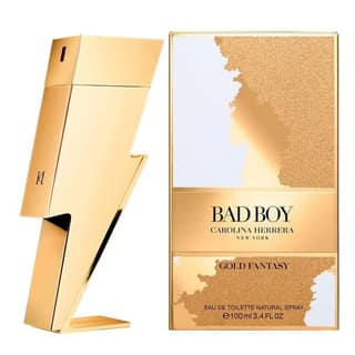 Carolina Herrera Bad Boy Gold Fantasy 3.4 fl oz/100ml Eau De Toilette Cologne for Men – Bold & Luxurious Masculine Fragrance