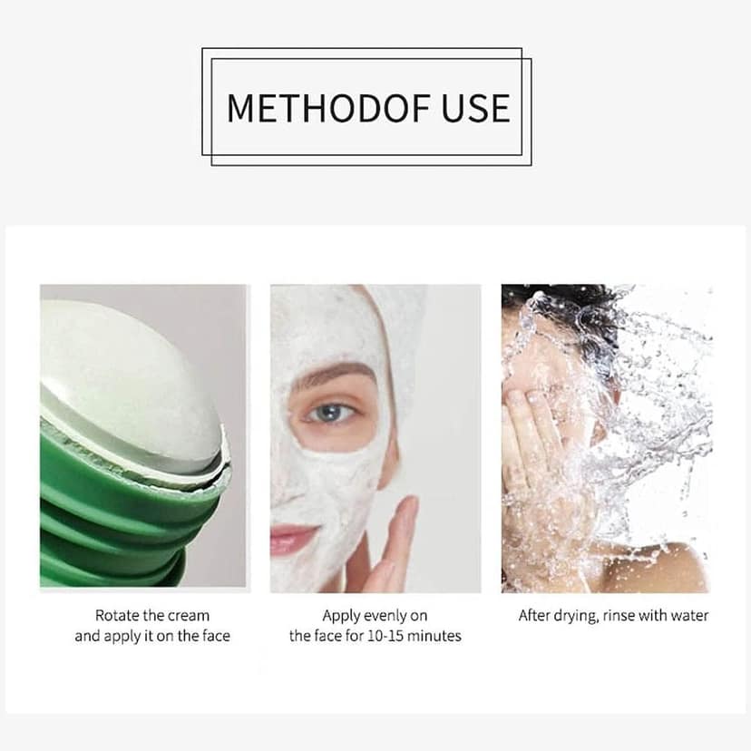 Green Tea Stick Mask - Natural Deep Cleansing Oil Control Acne Treatment Blackhead Remover Face Mask - Solid Mask Stick for Women and Men view 3