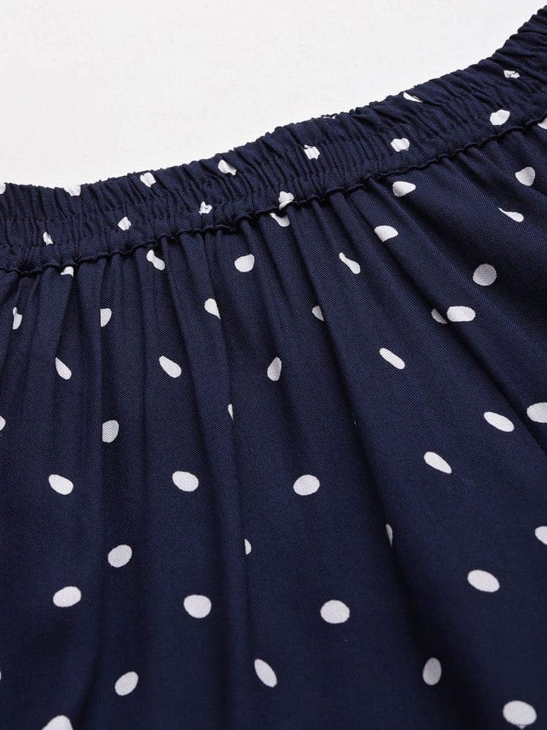 Women Polka Dots Printed Pure Cotton Lounge Pants view 5