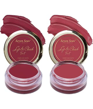 Seven Seas Tint Enriched With Vitamin C For Lips,Cheeks and Eye (Maroon,Fire Brick 8g) pack of 2