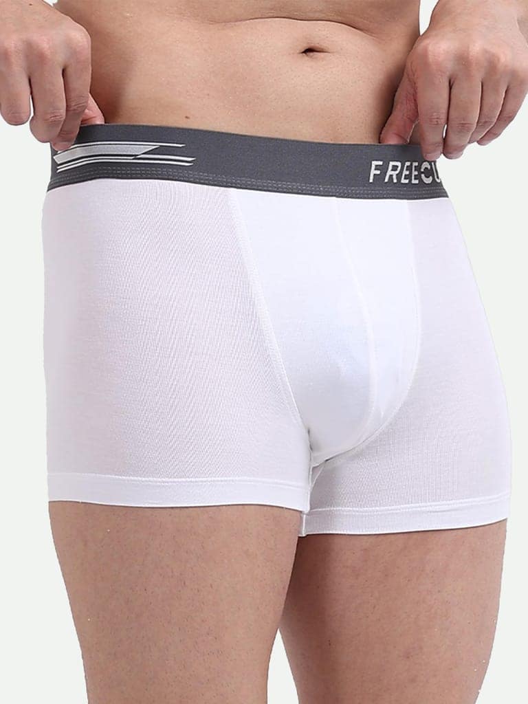 FREECULTR Men's Underwear Anti Bacterial Micromodal Airsoft Trunk - Non Itch No Chaffing Sweat Proof - Pack of 1-Cloud White view 5