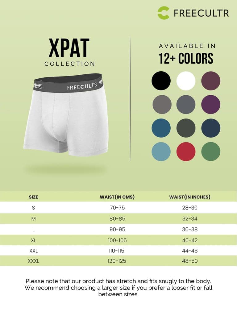 FREECULTR Men's Underwear Anti Bacterial Micromodal Airsoft Trunk - Non Itch No Chaffing Sweat Proof - Pack of 1-Cloud White view 7
