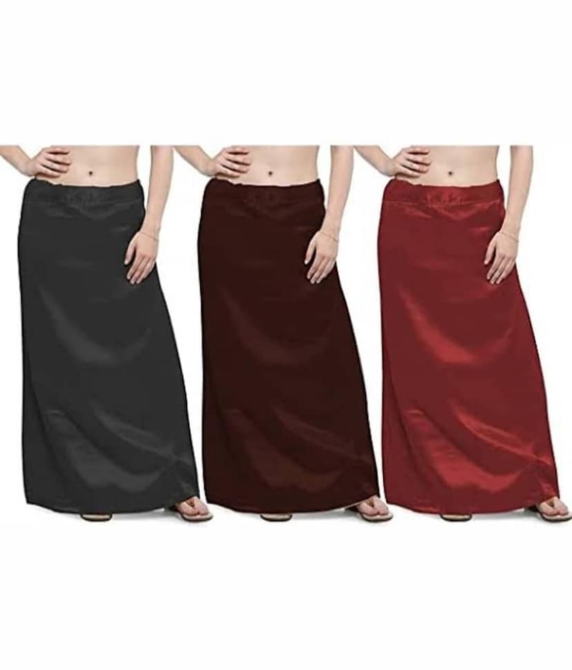Perfect cloth store Multicoloured Cotton Petticoat - Pack of 3