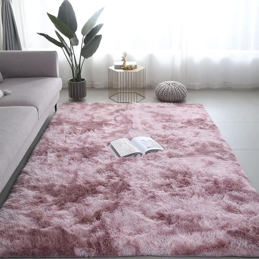 Global Home Shaggy Floor Carpets for Living Room, Elegant Bed Side Runner, Modern Carpets for Bedroom, Drawing Room,Carpets for Living Room Etc.Size 4 x 6 feet
