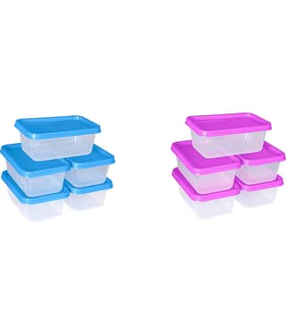 Woolco - storage container Multicolor Plastic Food Container ( Set of 6 ) - 500 ml