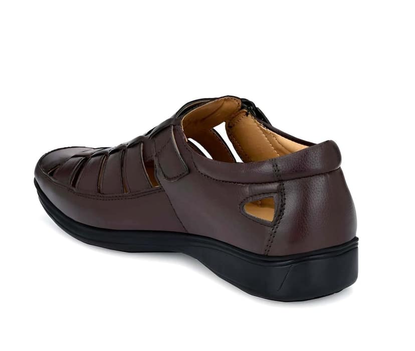 WUGO::Latest Trendy Men Faux Leather Sandals|Brown Outdoor Sandal For Men's & Boys (Free Home Delivery) view 4