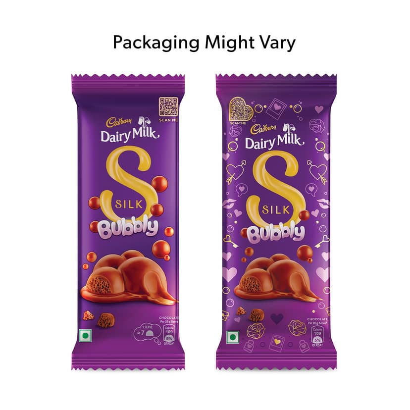 Cadbury Dairy Milk Silk Bubbly Chocolate Bars, 50 g view 2