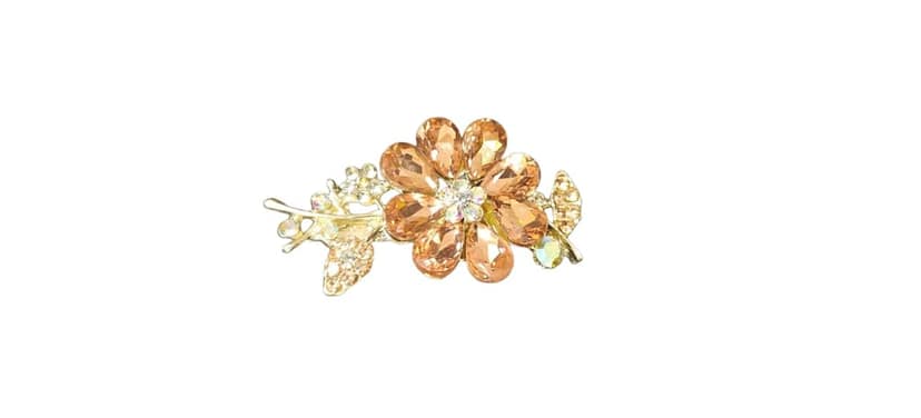 Multi-Color Rhinestone & Pearl Floral Brooch and Saree Pins - Pack of 6 view 6