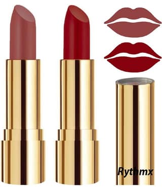 Rythmx Nude,Maroon Matte Creme Lipstick Long Stay on Lips Multi Pack of 2 8 g