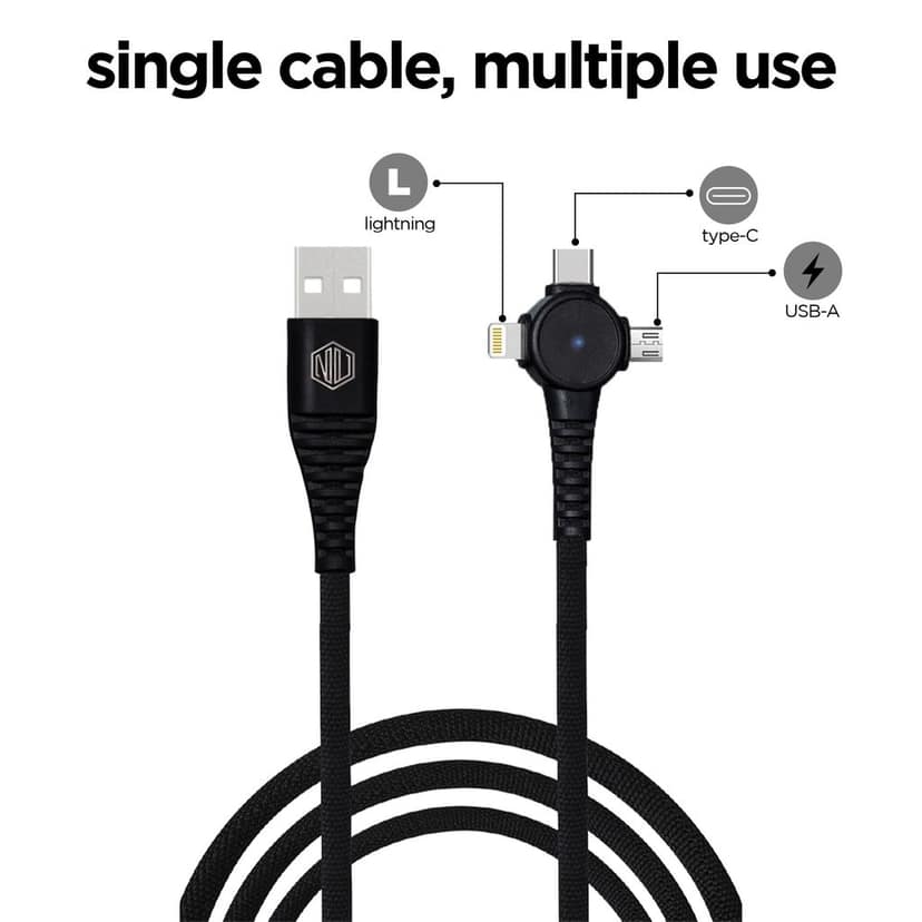 Blaze Trinity 2.0 50W 3 In One Cable (Type-C+Micro USB+Type-L) view 7