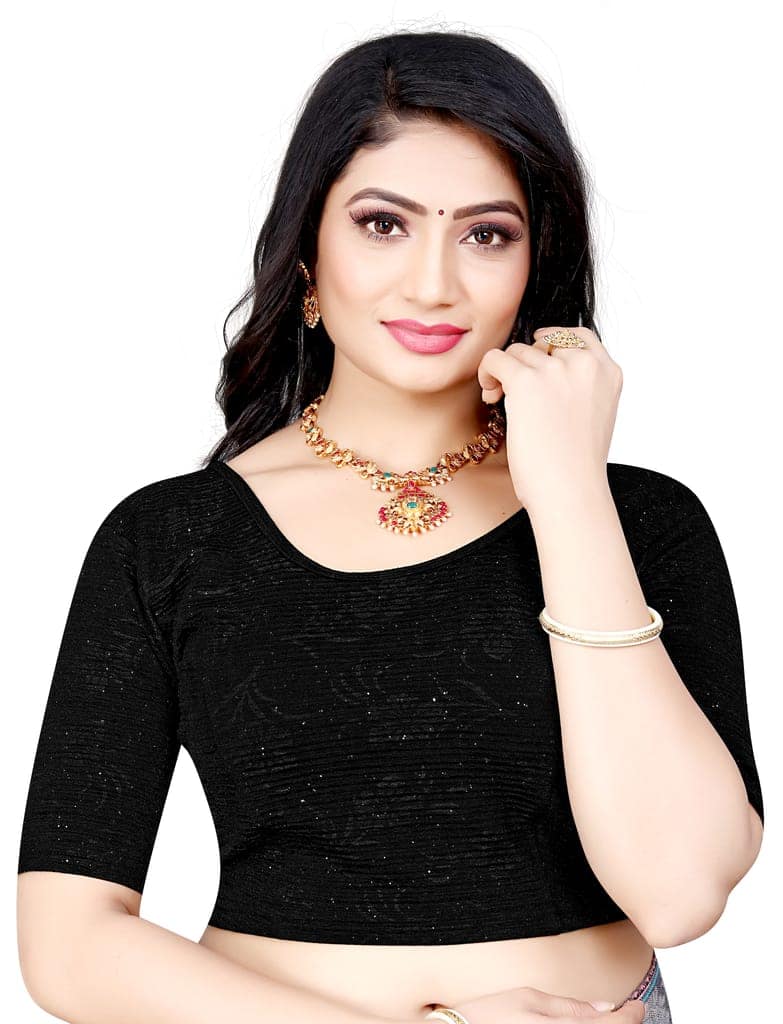 Round Neck Elbow Size Stretchable Blouse For Woman view 4