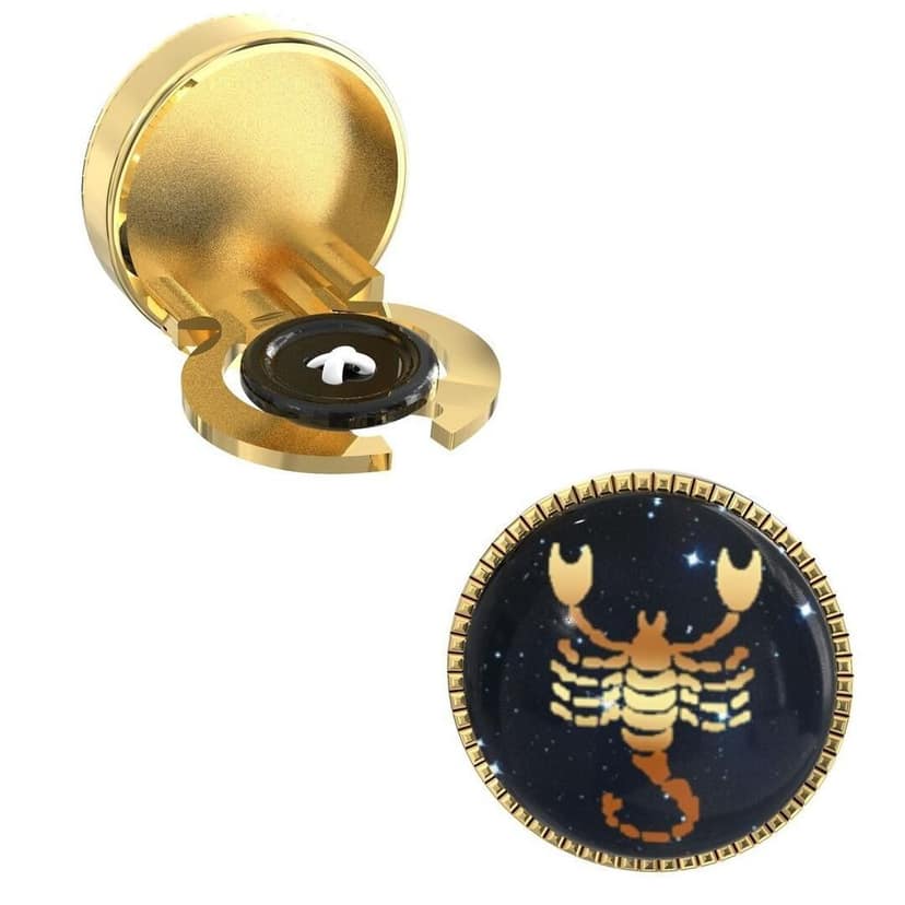 The Smart Buttons - Shirt Button Cover Cufflinks for Men - Scorpio Design Pattern view 7