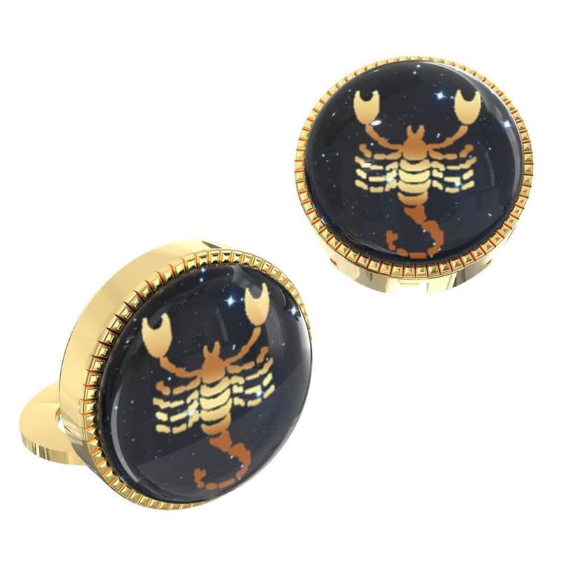 The Smart Buttons - Shirt Button Cover Cufflinks for Men - Scorpio Design Pattern view 8