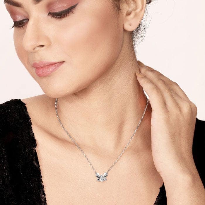 Silver Social Butterfly Pendant with Chain view 2